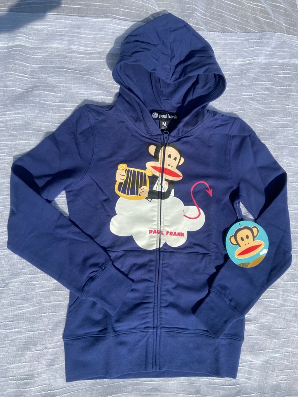 Paul Frank Navy Zip-Up Hoodie with Monkey Graphic